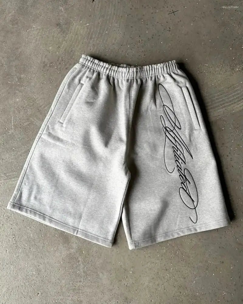 Baggy Sports Jogging Summer Casual Basketball Y2K Harajuku Street Fashion Acrylic Knit High Waist Capri Shorts for Men and Women
