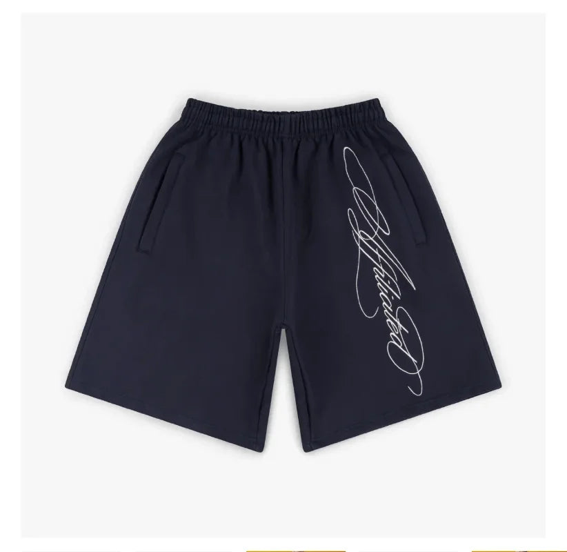 Baggy Sports Jogging Summer Casual Basketball Y2K Harajuku Street Fashion Acrylic Knit High Waist Capri Shorts for Men and Women
